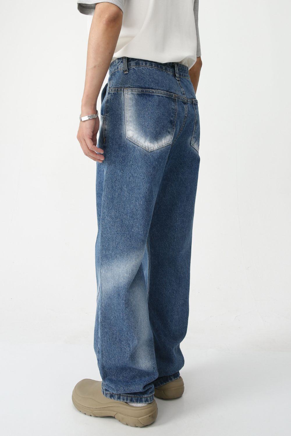 Buy Men's Tie-Dye Washed Straight Leg Jeans by Faz