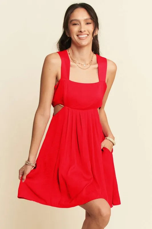 Buy Washed Satin Cutout Skirt Bandeau Mini Dress by Faz