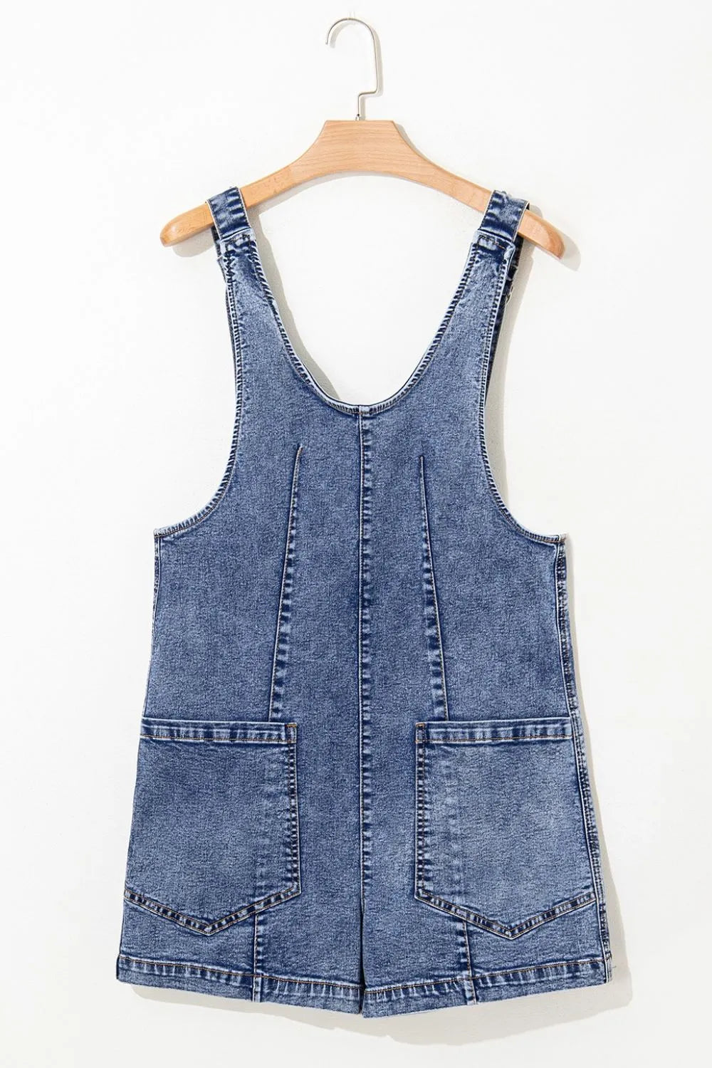 Buy U Neck Patched Pocket Denim Overalls by Faz