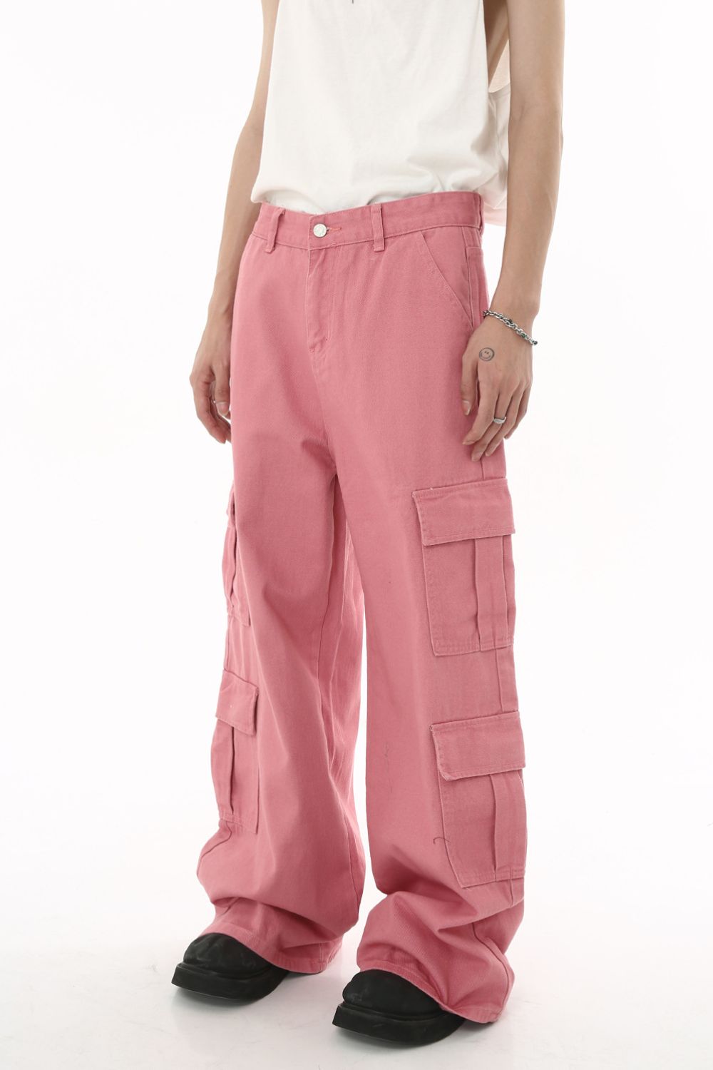 Buy Wide Leg Cargo Jeans by Faz