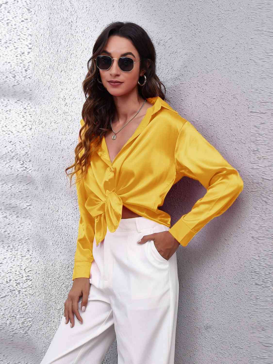 Buy Collared Neck Buttoned Long Sleeve Shirt by B&S