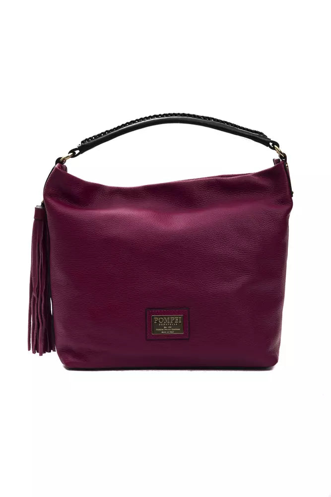 Buy Elegant Burgundy Leather Shoulder Bag by Pompei Donatella