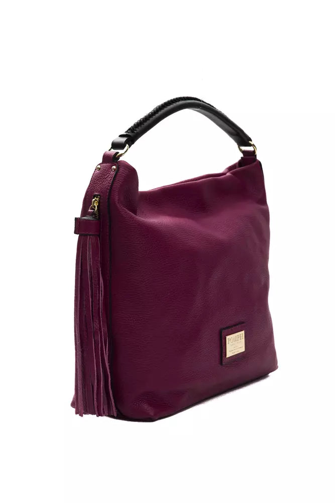 Buy Elegant Burgundy Leather Shoulder Bag by Pompei Donatella