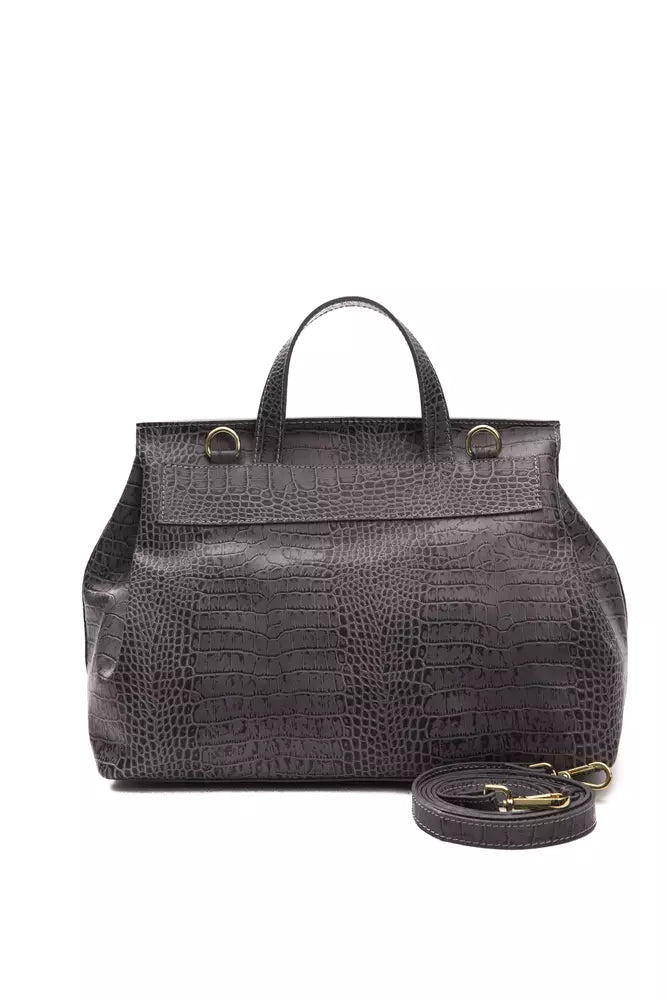 Buy Gray Leather Women Handbag by Pompei Donatella