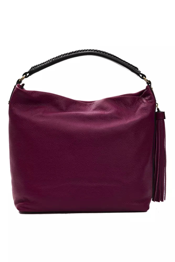 Buy Elegant Burgundy Leather Shoulder Bag by Pompei Donatella