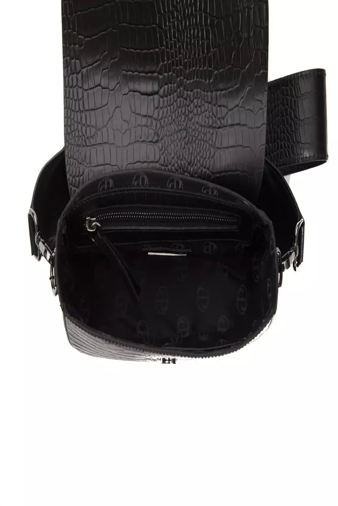 Buy Black Leather Women Crossbody Bag by Pompei Donatella