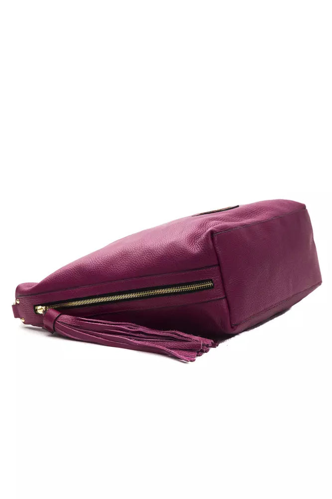 Buy Elegant Burgundy Leather Shoulder Bag by Pompei Donatella