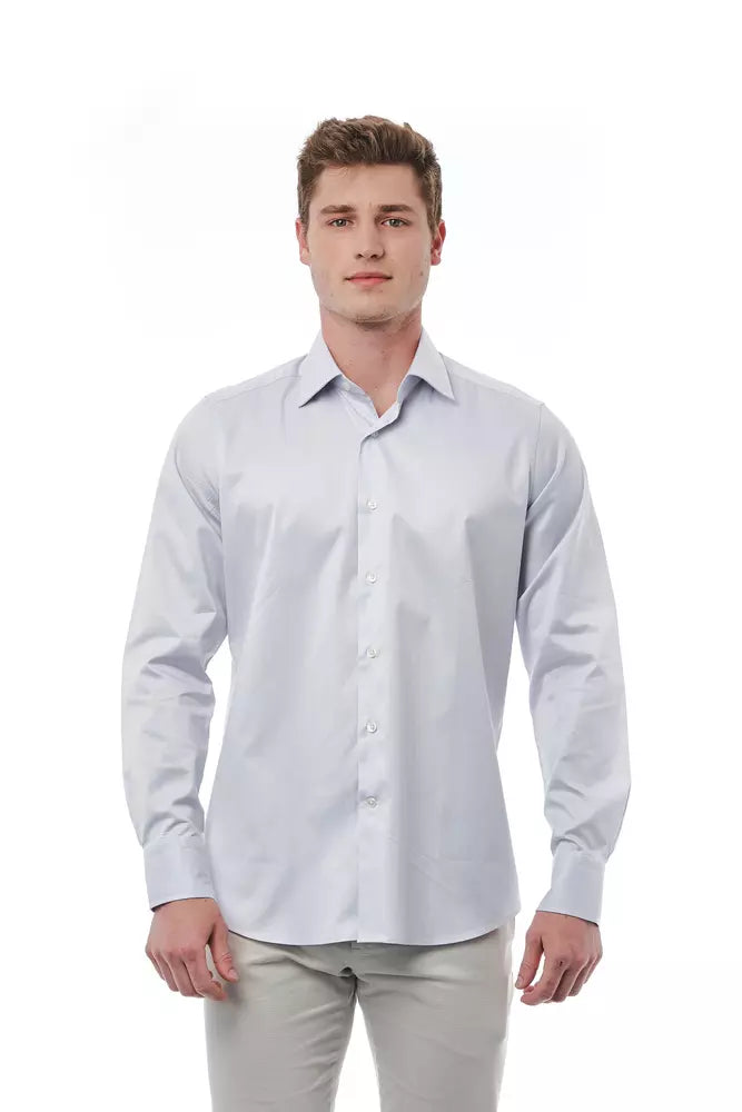 Gray Cotton Men Shirt