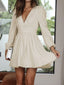 Buy Ruched V-Neck Balloon Sleeve Mini Dress by Faz