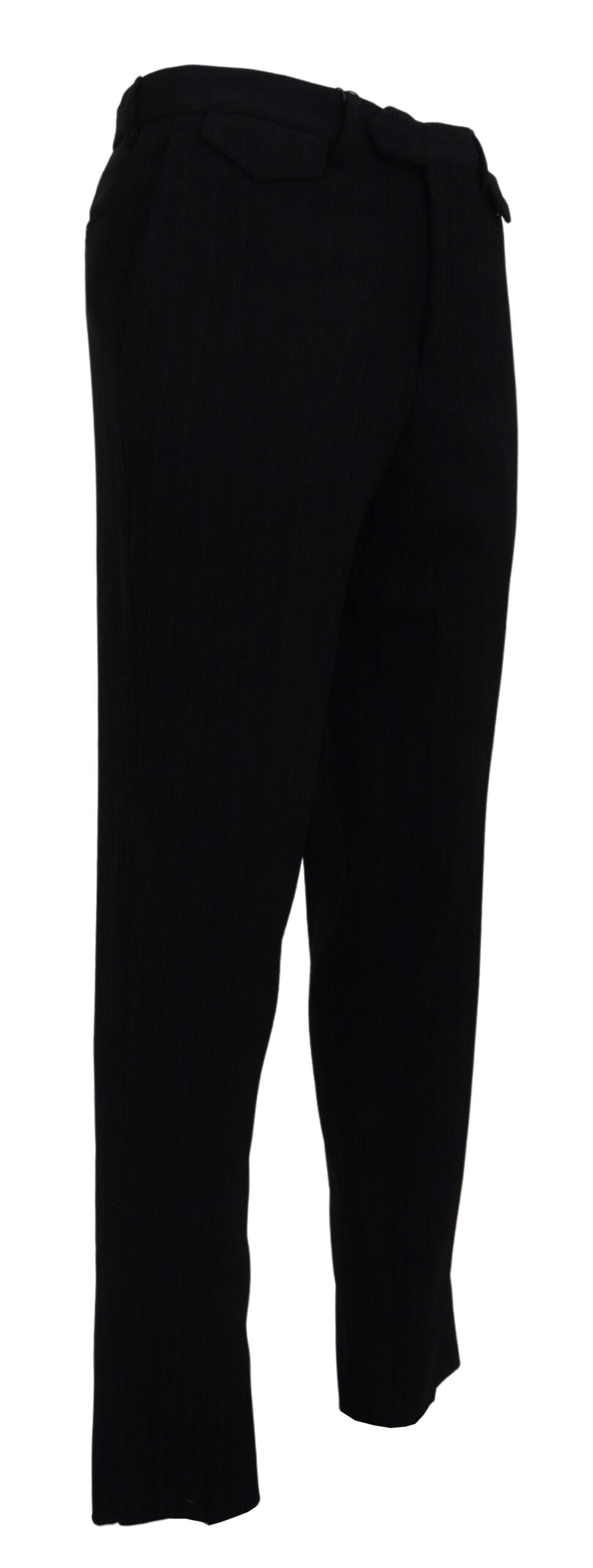 Elegant Black Italian Designer Pants