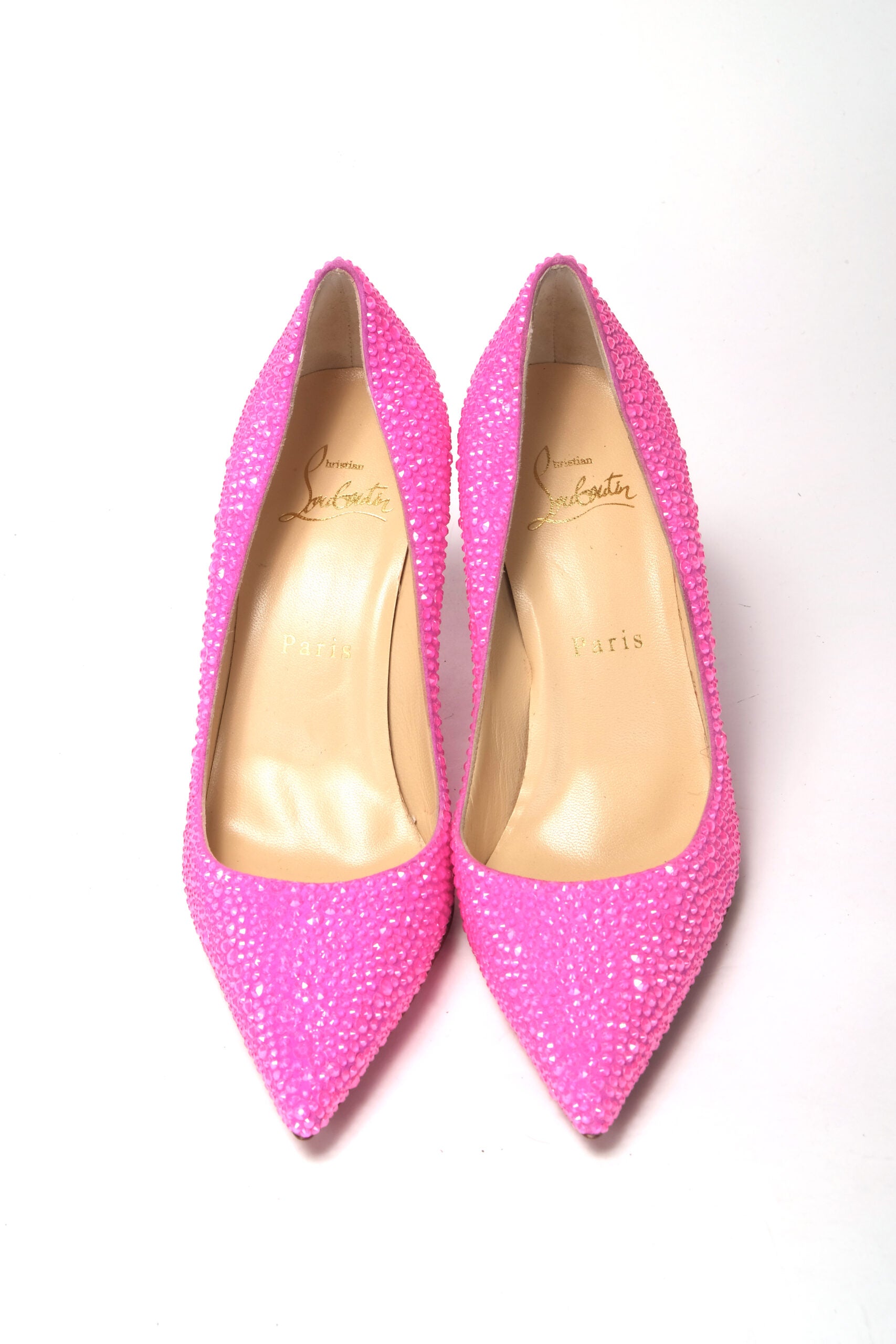 Hot Pink Embellished High Heels Pumps