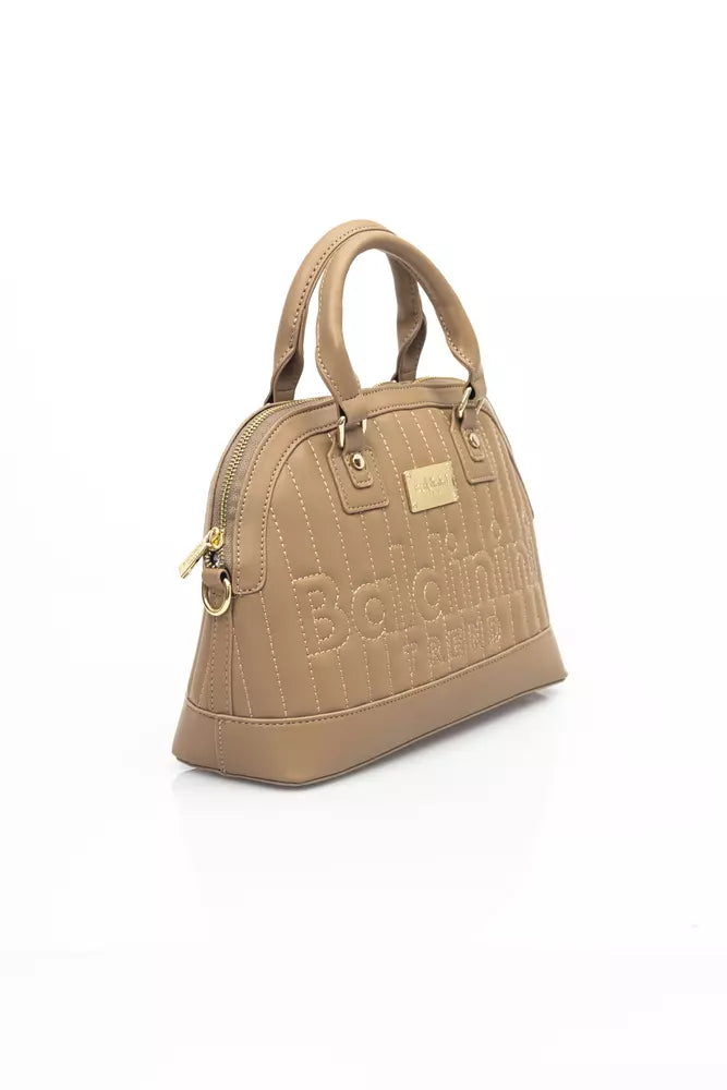 Beige Polyethylene Women Handbag