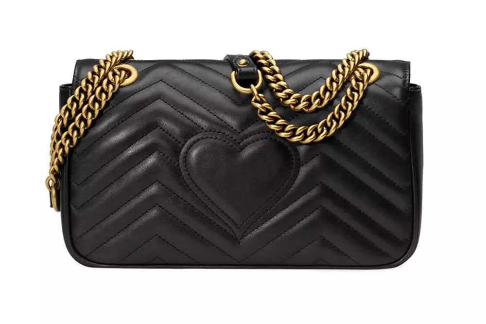 Elegant Chevron Quilted Leather Shoulder Bag