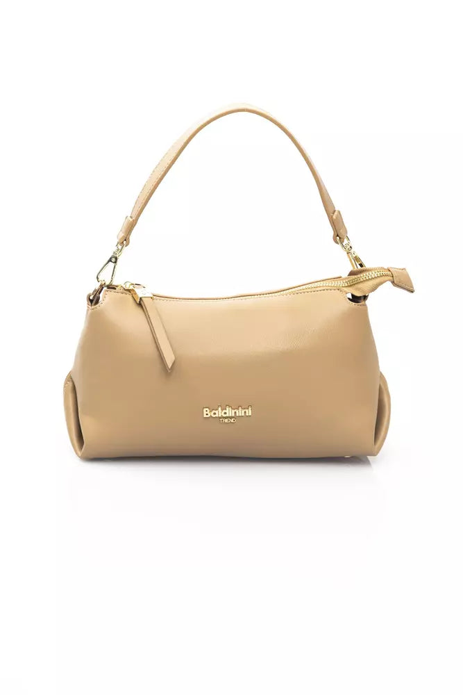 Beige Polyethylene Women Handbag