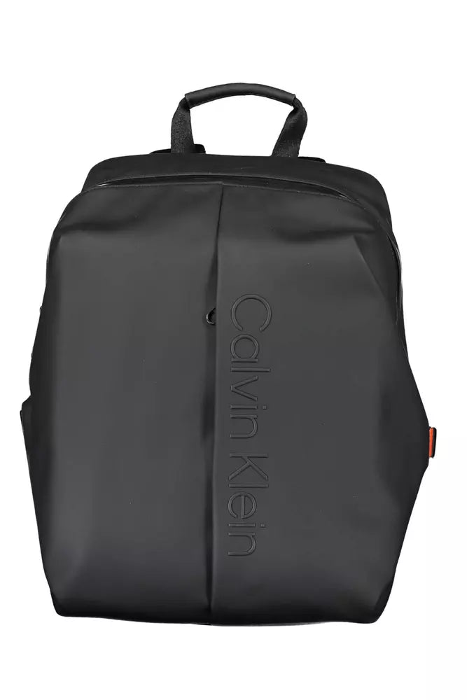 Black Polyester Men Backpack