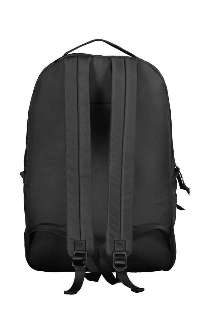 Black Polyester Men Backpack