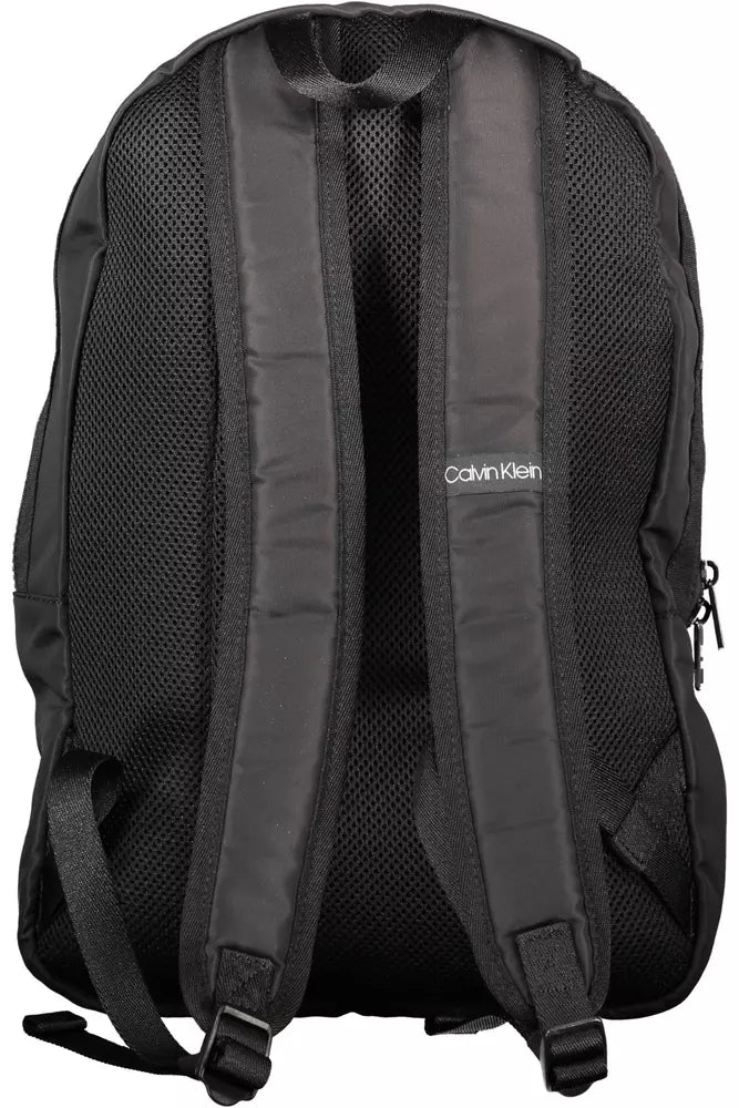 Black Polyester Men Backpack