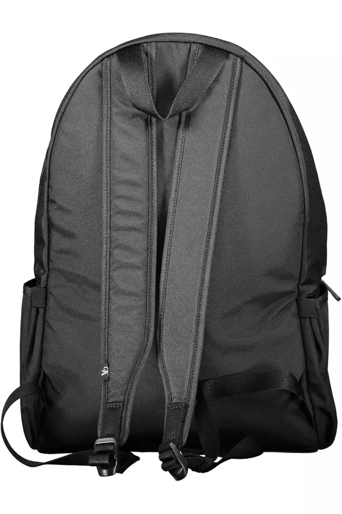 Black Polyester Men Backpack