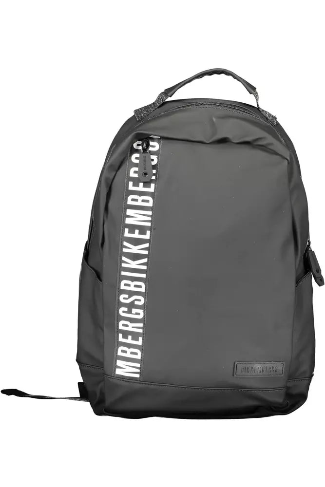 Black Polyethylene Men Backpack