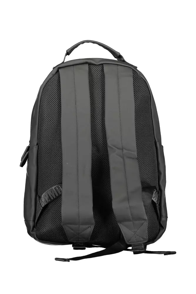 Black Polyethylene Men Backpack