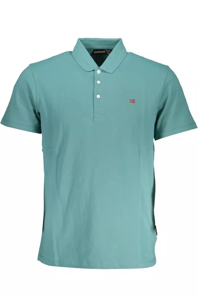 Green Cotton Men Polo