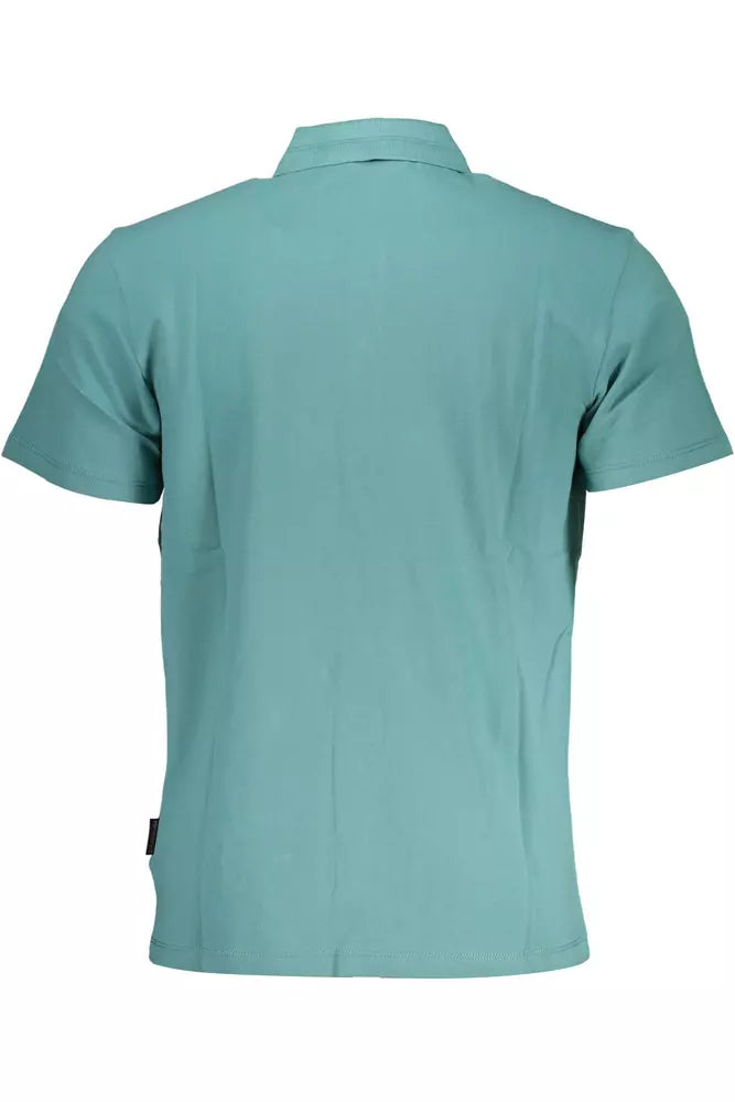 Green Cotton Men Polo