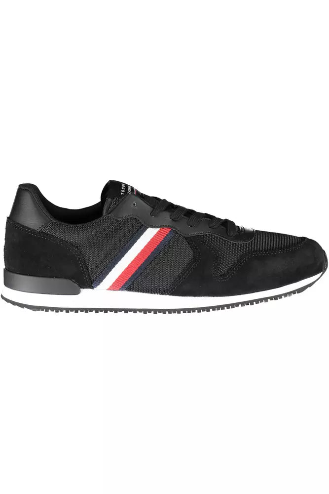 Black Polyester Men Sneaker