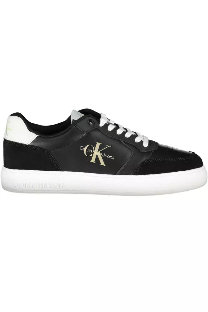 Black Polyester Men Sneaker