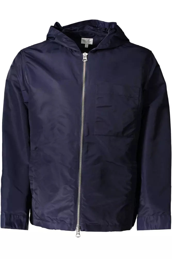 Blue Nylon Men Jacket