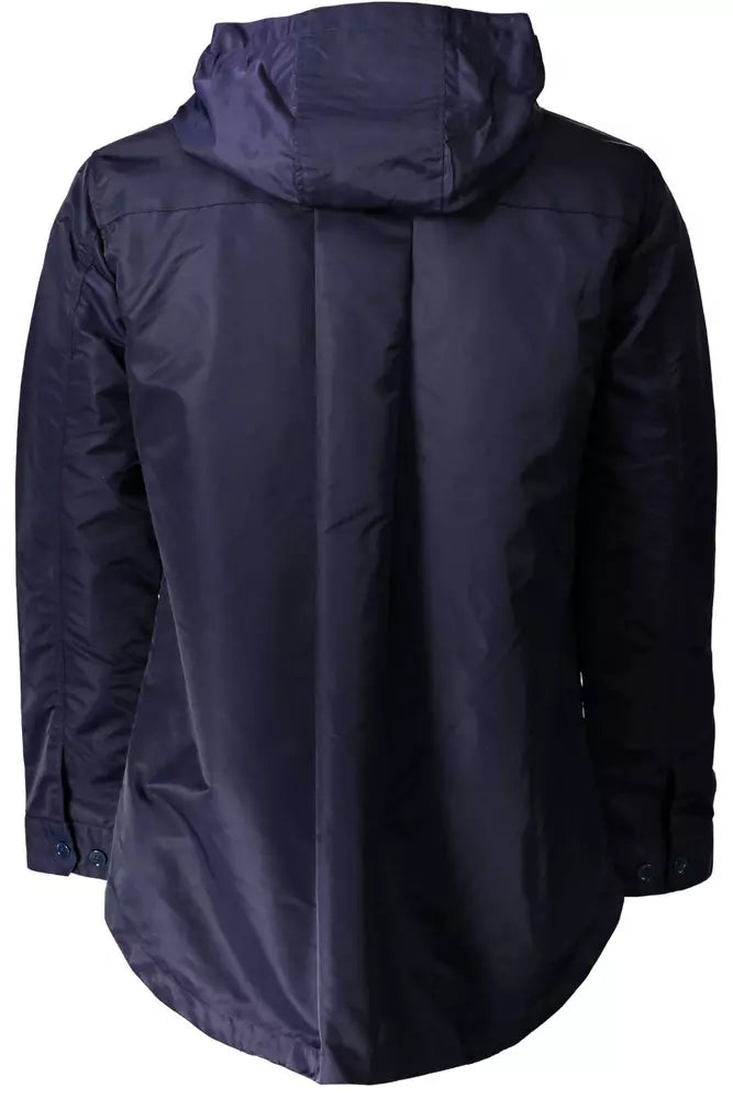 Blue Nylon Men Jacket