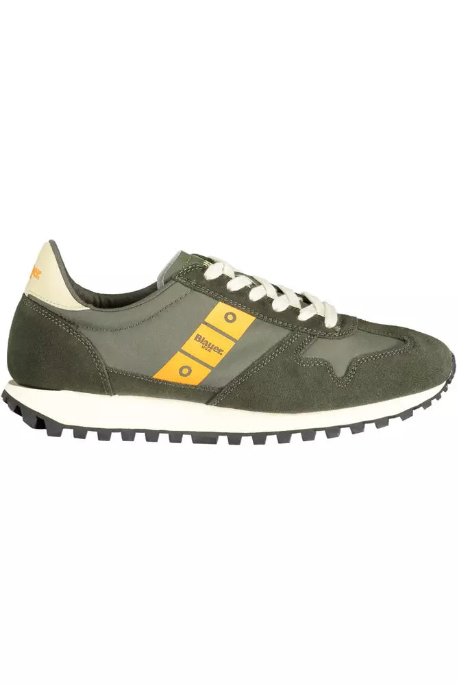 Green Polyester Men Sneaker