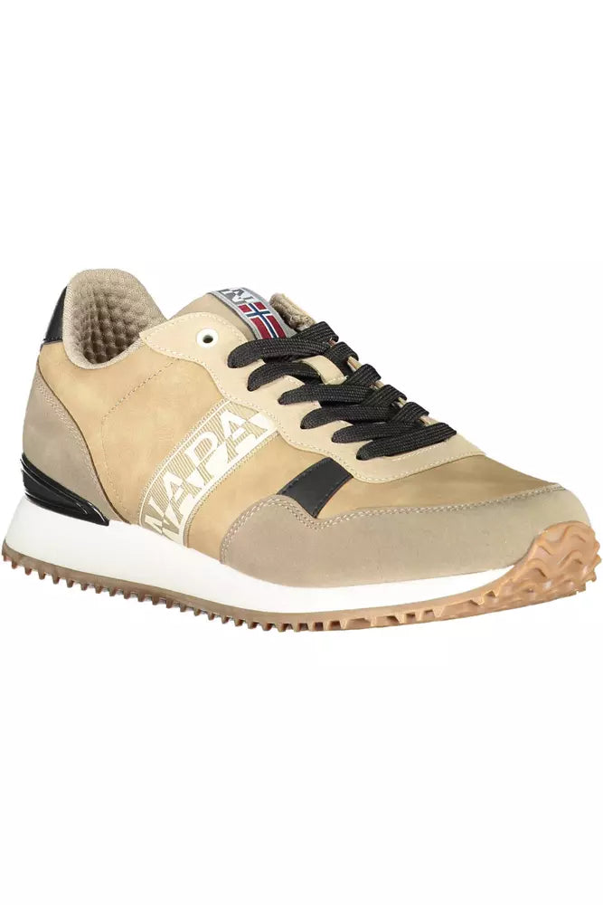 Beige Polyester Men Sneaker