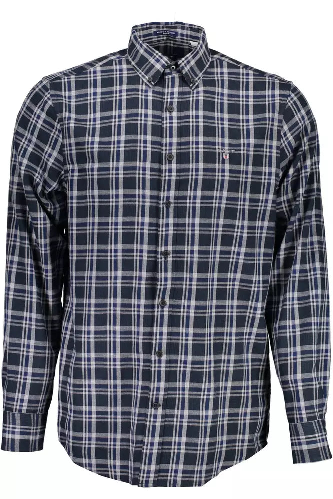 Blue Cotton Men Shirt