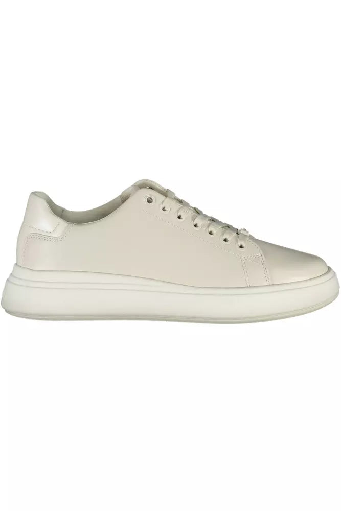 Beige Leather Women Sneaker