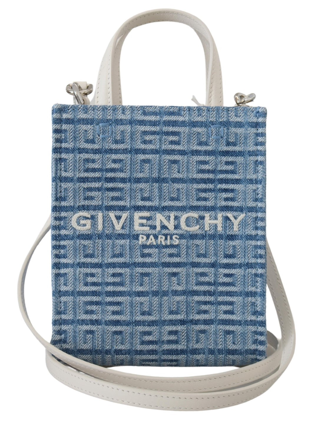 Chic Light Blue Cotton Mini Bag