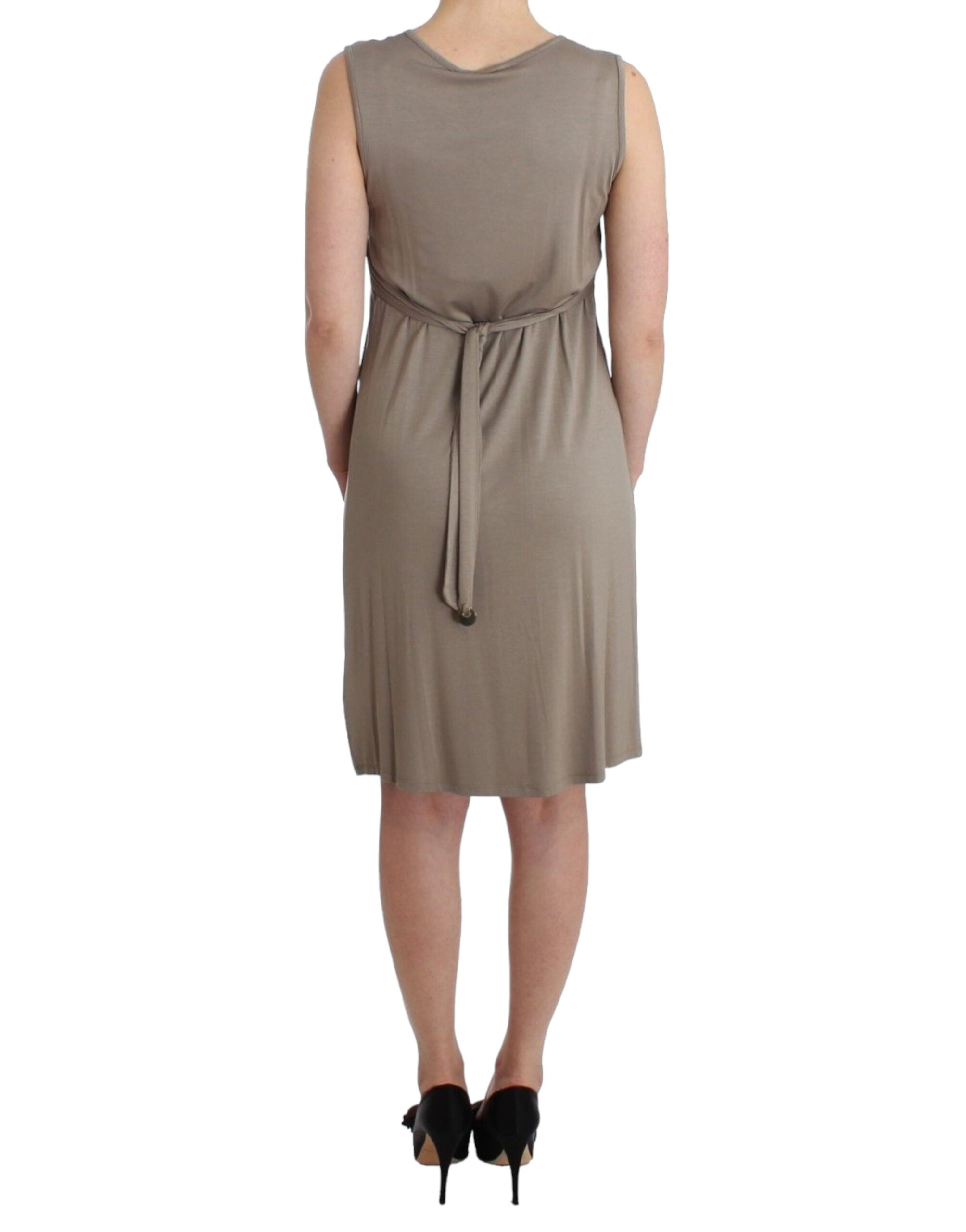 Buy Studded Sheath Knee-Length Dress in Beige by Roccobarocco