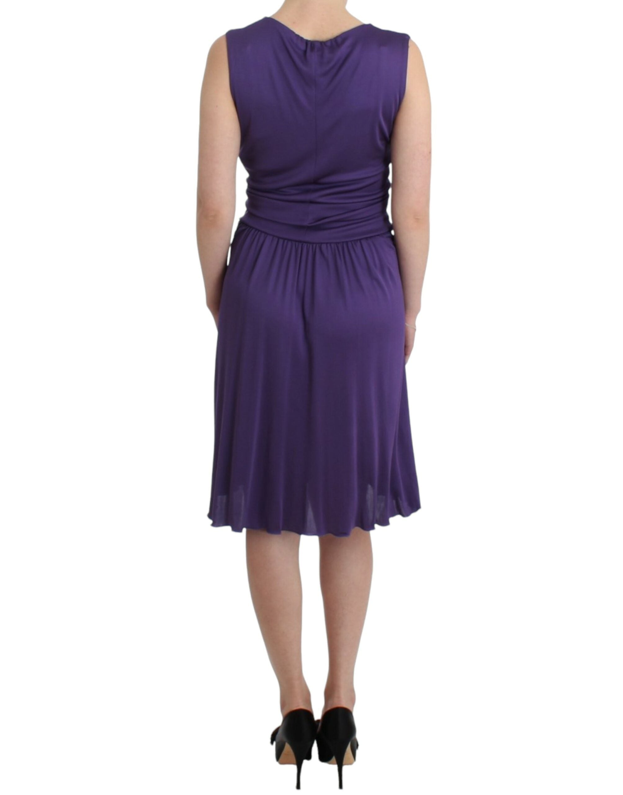 Buy Elegant Purple Knee-Length Jersey Dress by John Galliano