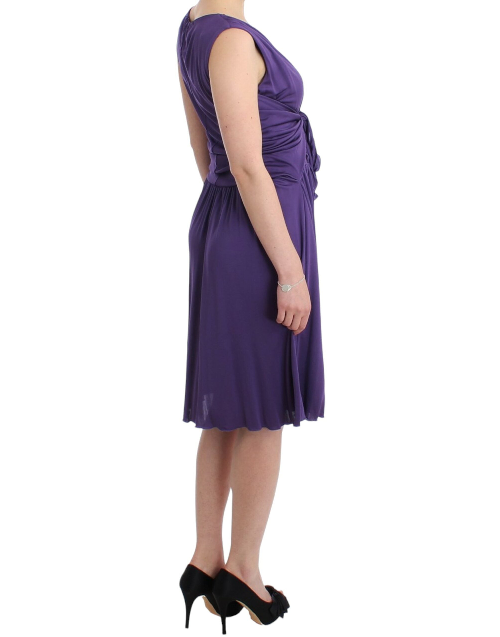 Buy Elegant Purple Knee-Length Jersey Dress by John Galliano