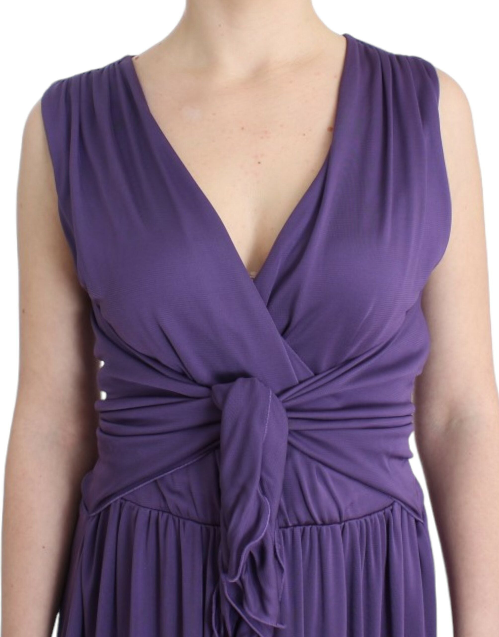 Buy Elegant Purple Knee-Length Jersey Dress by John Galliano