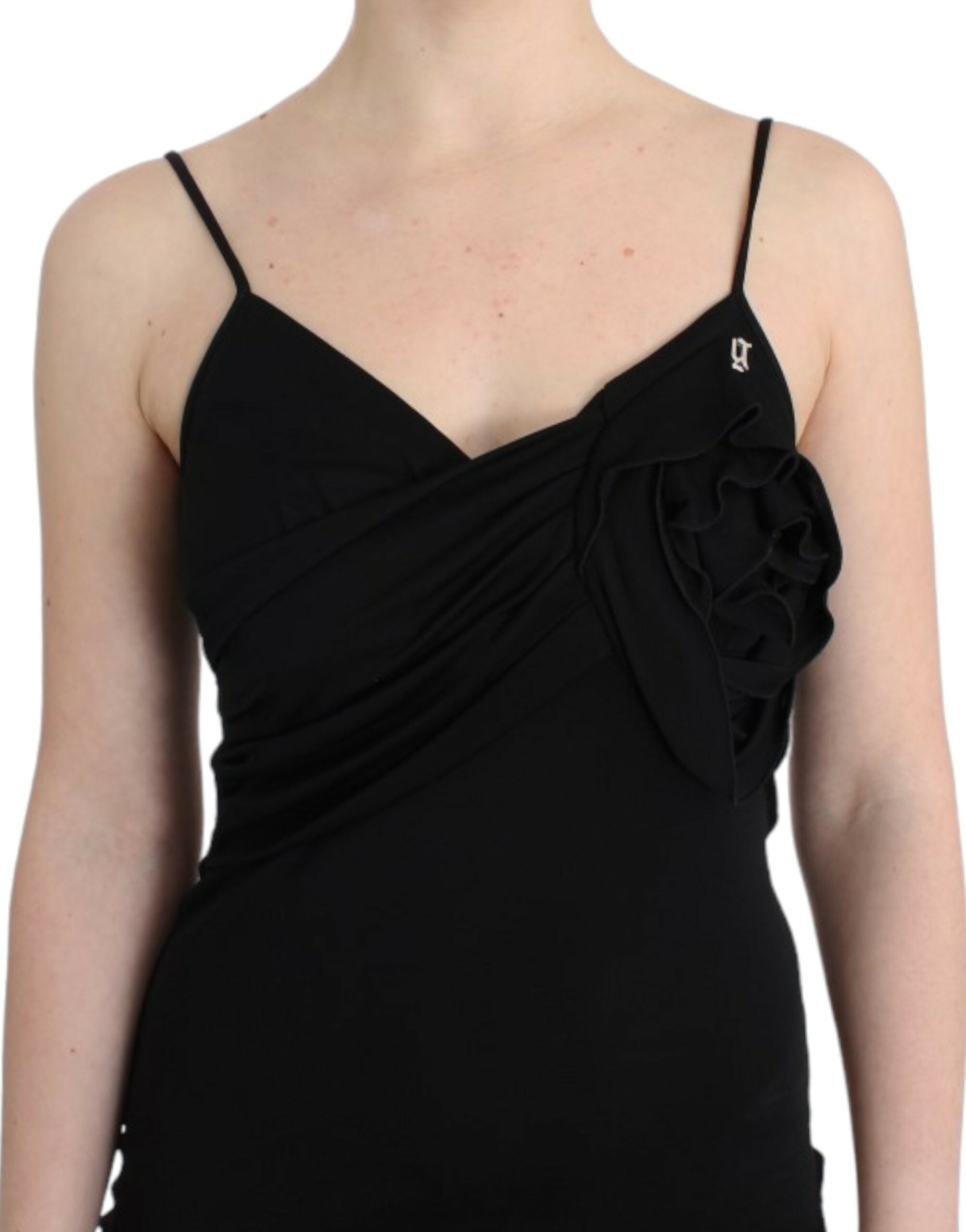 Buy Elegant Black Jersey Knee-Length Dress by John Galliano