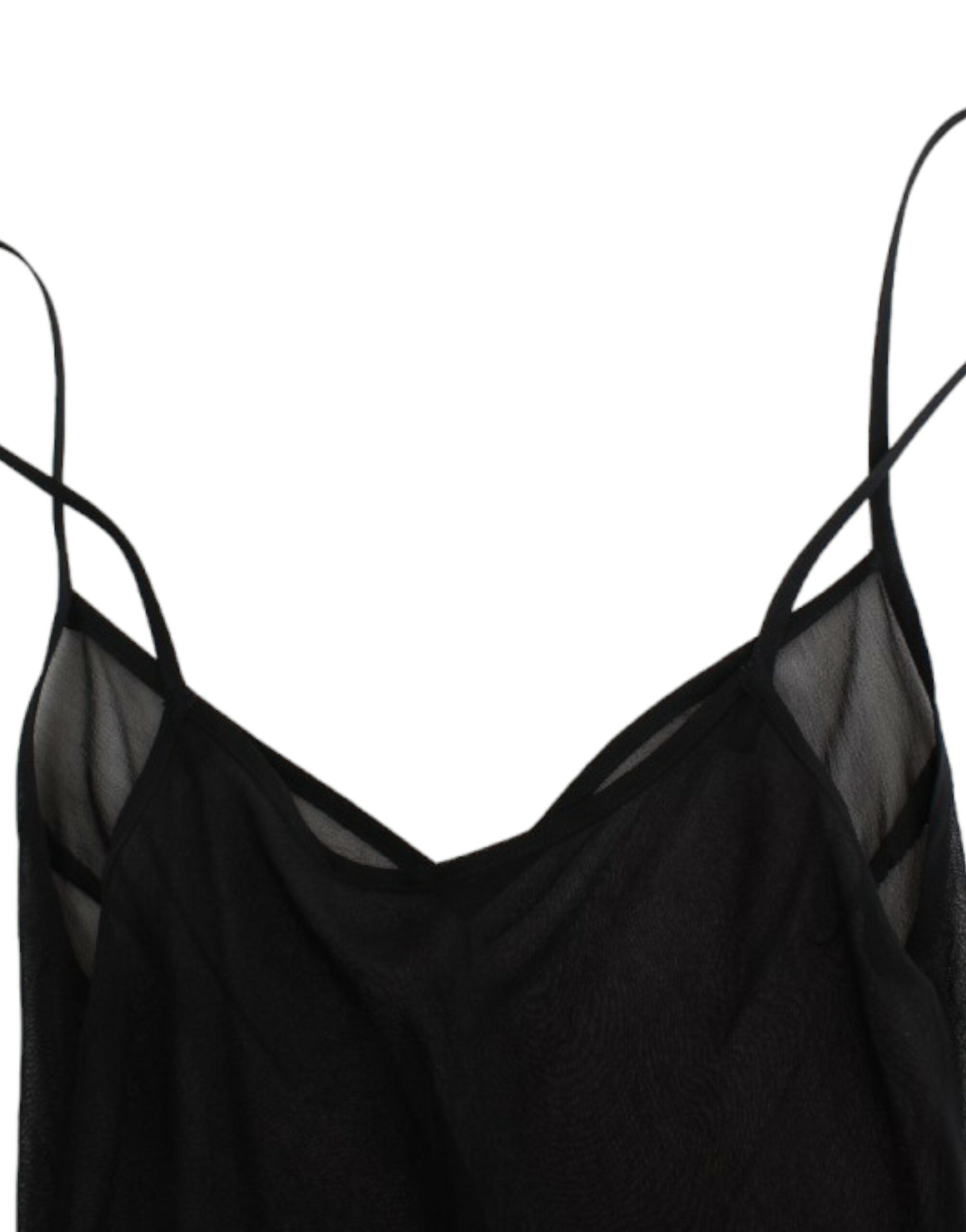 Buy Elegant Sheer Black Silk Blouson Dress by Cavalli