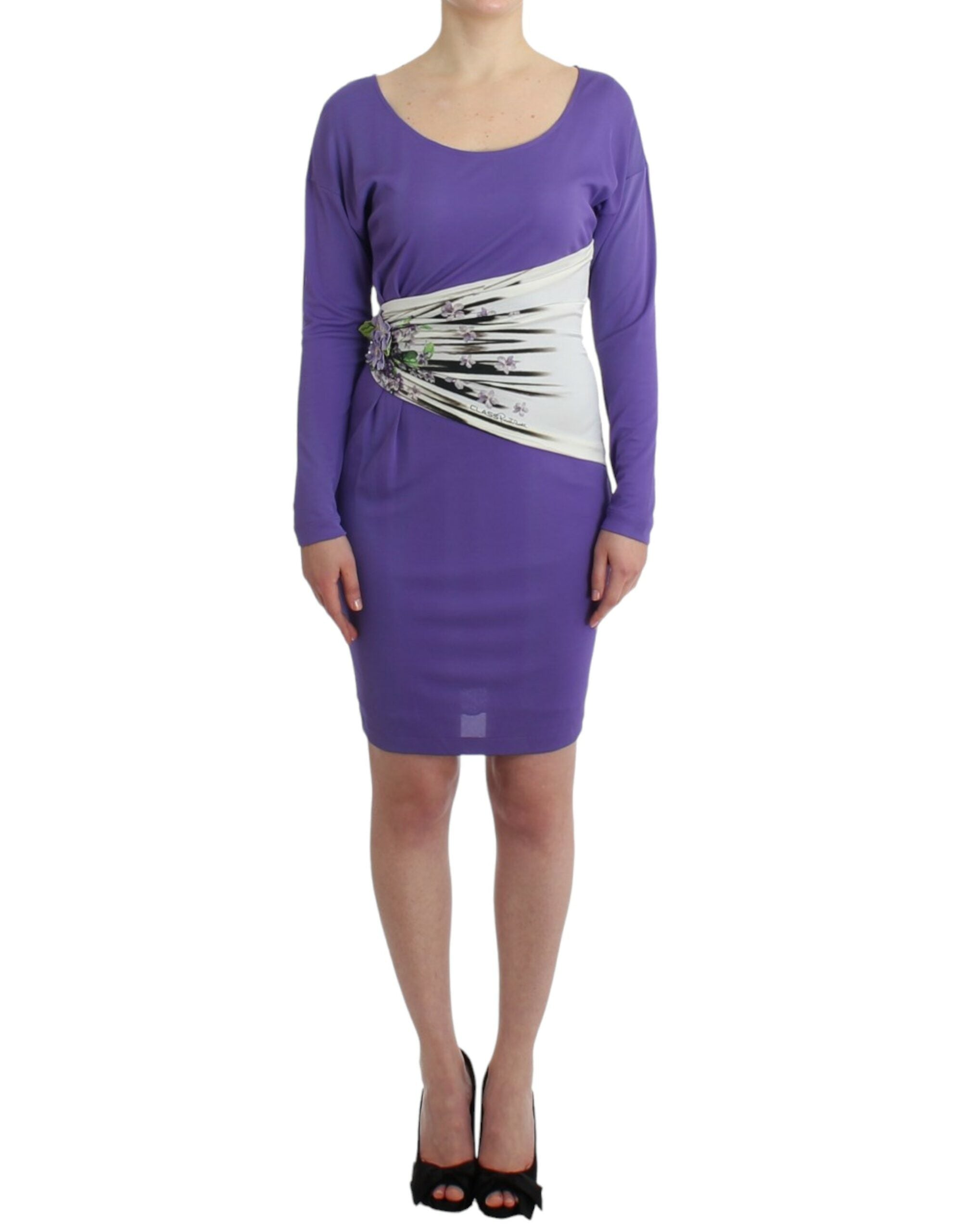 Buy Elegant Purple Floral Jersey Dress by Cavalli