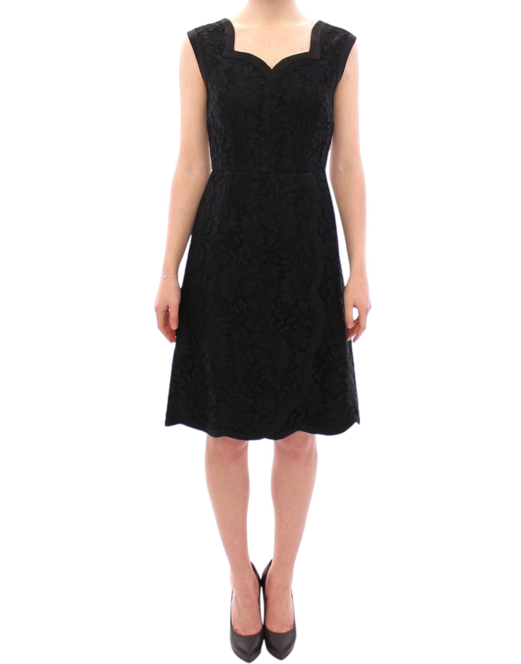 Buy Elegant Black Floral Lace Dress by Dolce & Gabbana