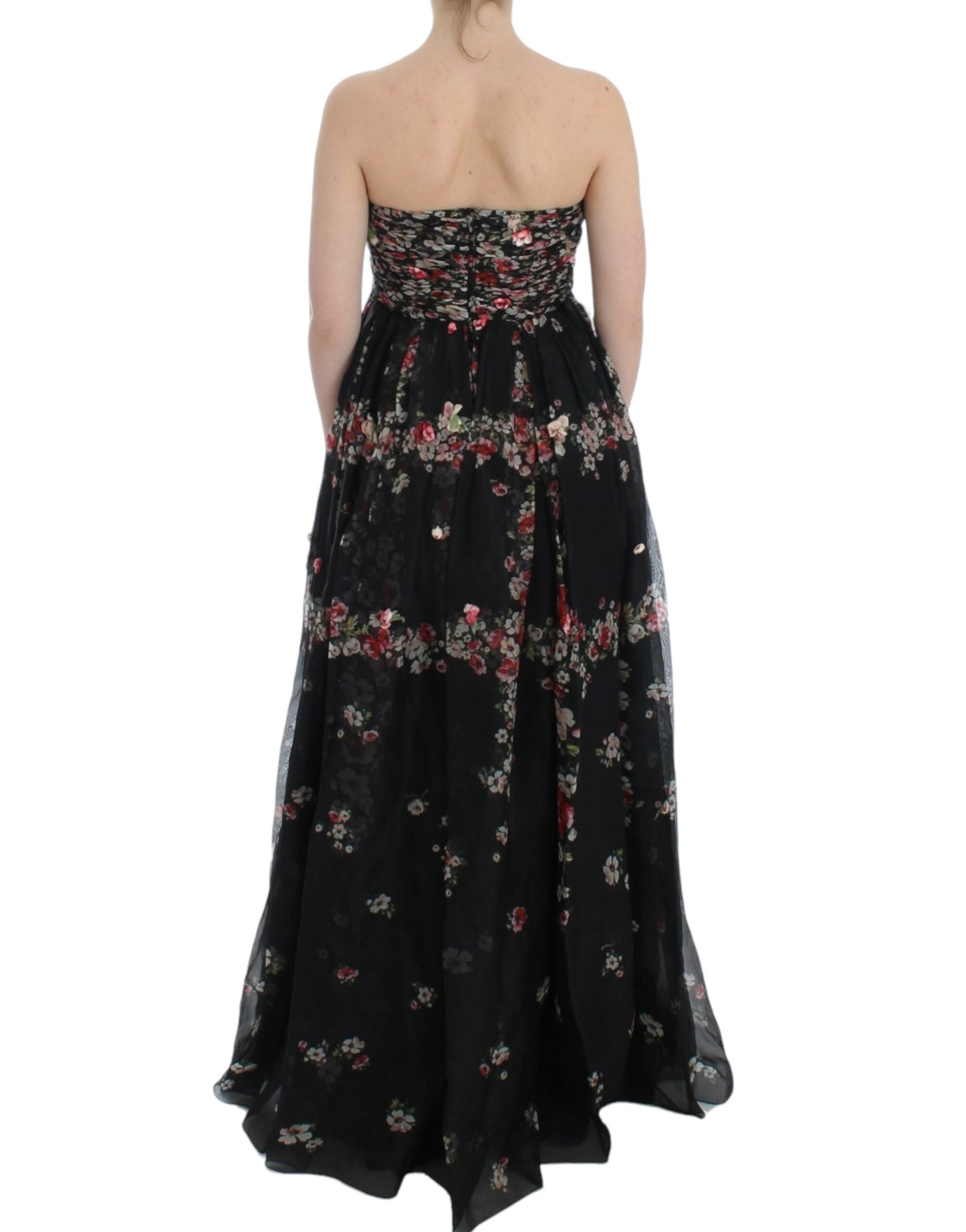 Buy Elegant Strapless Silk Maxi Dress by Dolce & Gabbana