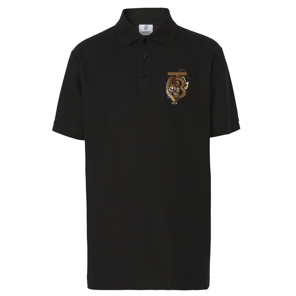 Elegant Black Cotton Polo Shirt