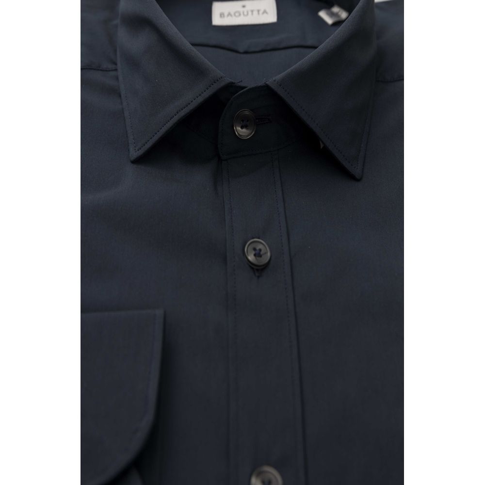 Blue Cotton Men Shirt