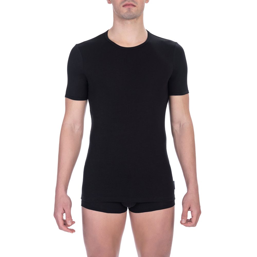 Black Cotton Men T-Shirt