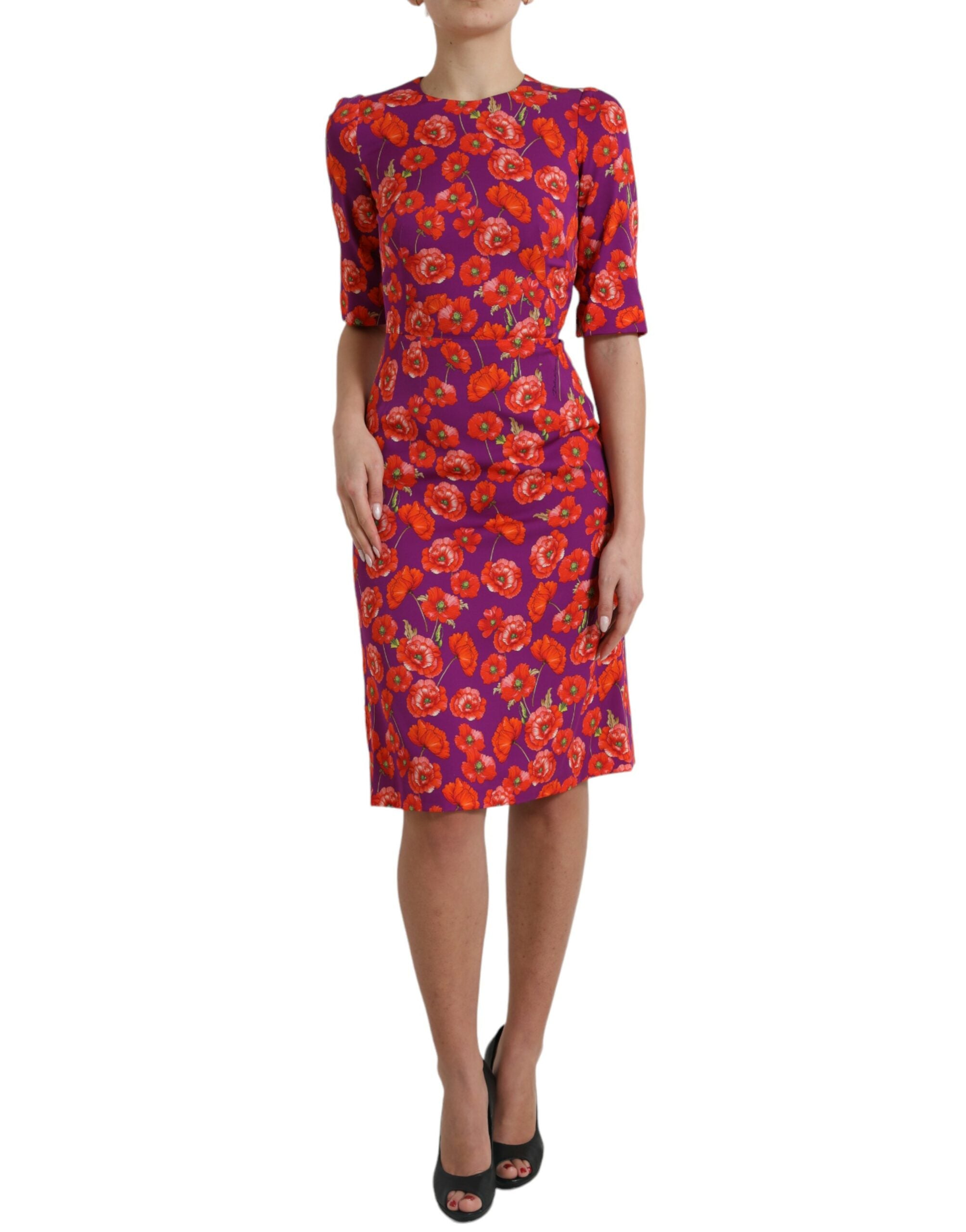 Vibrant Floral Silk Charmeuse Dress