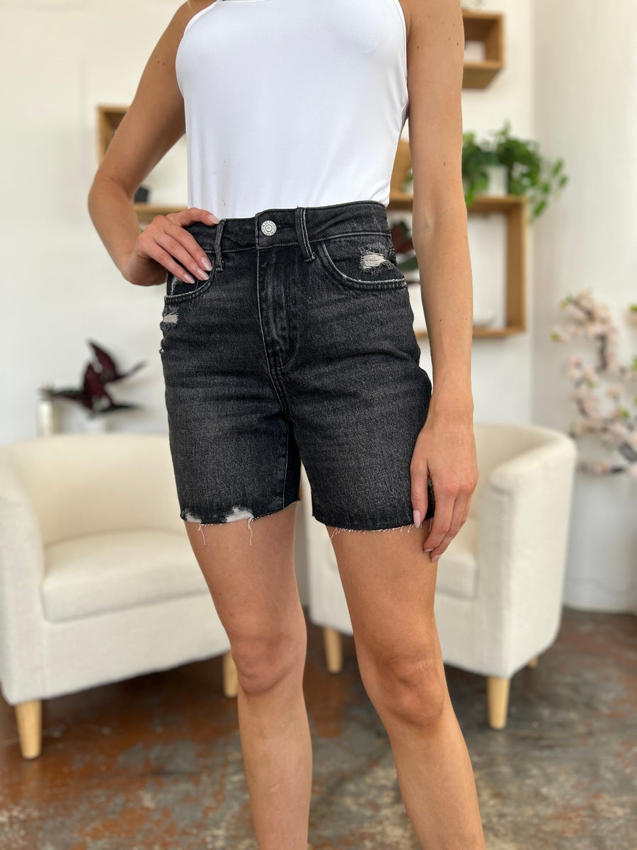 Buy Full Size High Waist Rigid Magic Denim Shorts by Faz