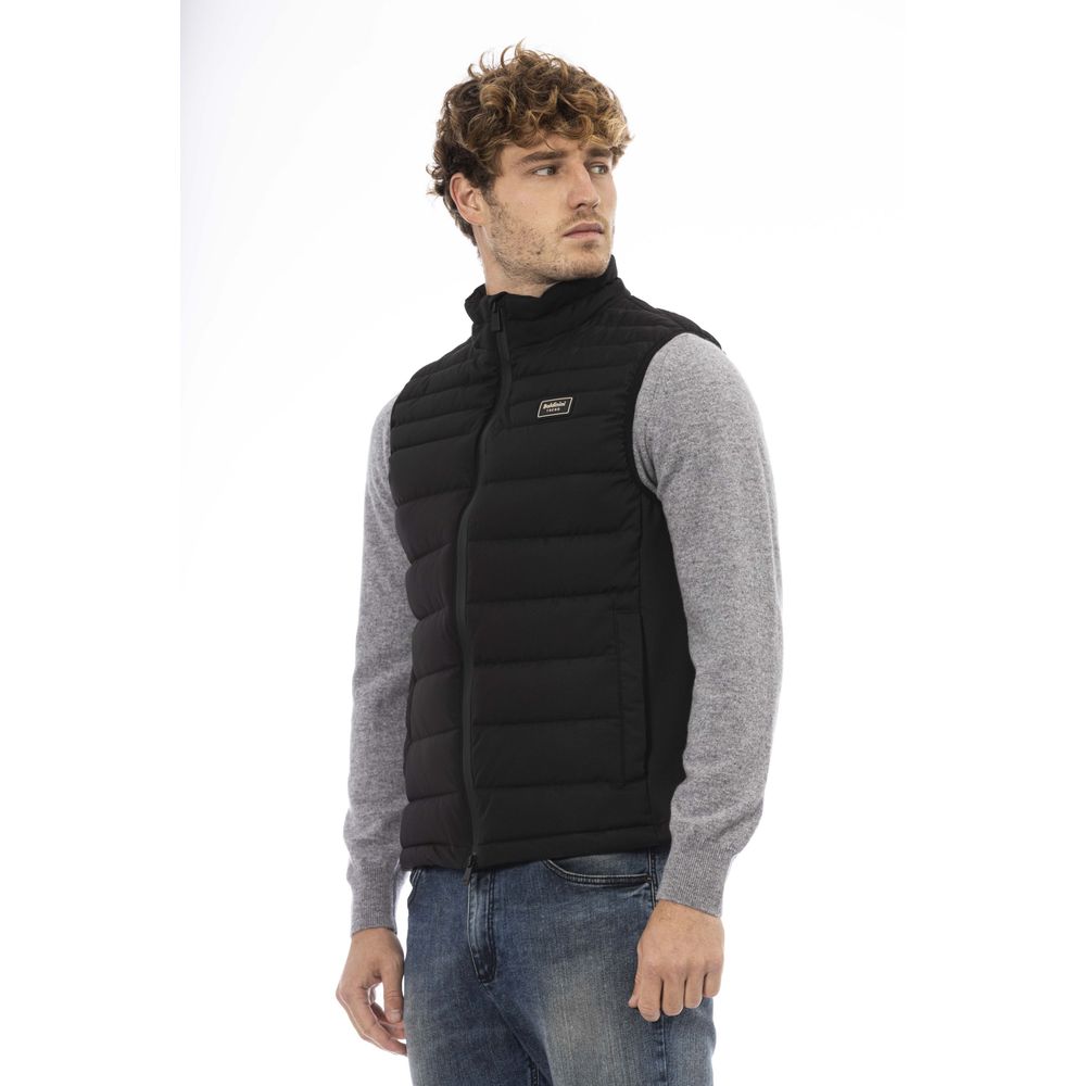 Black Polyester Men Vest